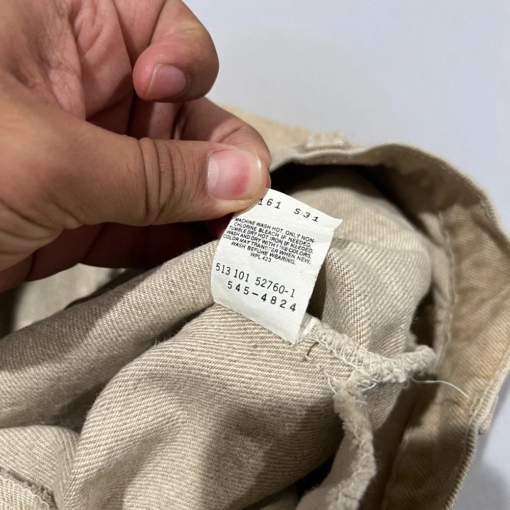 Vintage 90s Levis 545 Mens Tan Khaki Loose Fit Straight Leg USA Pant Faded 38x30 - Picture 7 of 9